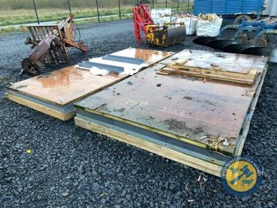 Wooden & metal bases with forklift lifting points approx 13ft