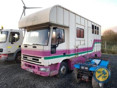 Iveco Ford lorry 7tn 1993, K962 HTO, No MOT, taxbook & key, diesel, 3 horse lorry with living space