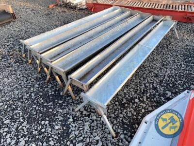 6x galvanised sheep troughs 8ft long