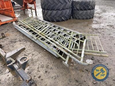 Galvanised steps with hand rails