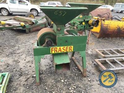 Fraser barley crusher with 12" wheel