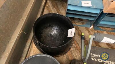 Large black pot with handle