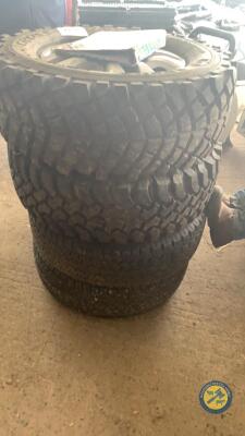 Four 4x4 off road rims and tyres