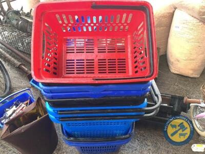 Nine shopping baskets