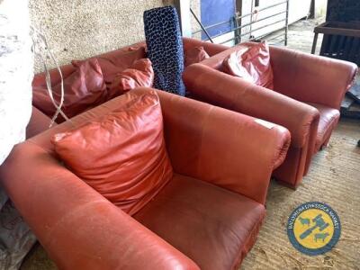 3 piece suite of furniture red