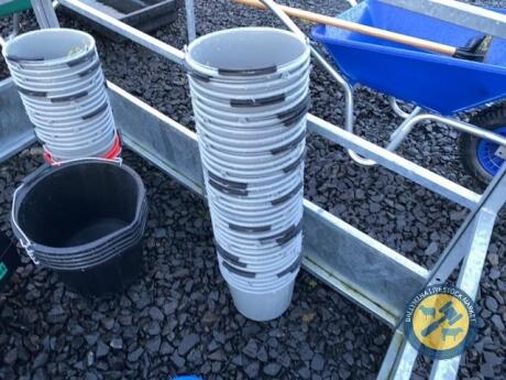 Bundle of grey buckets